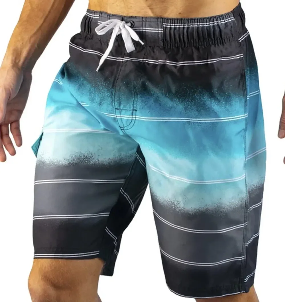 Kanu Surf Men's Medium Black/Aqua Stripped Apollo 9
